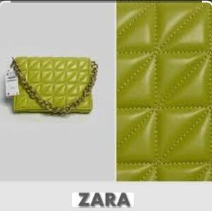 Zara Quilted Chartreuse Bag